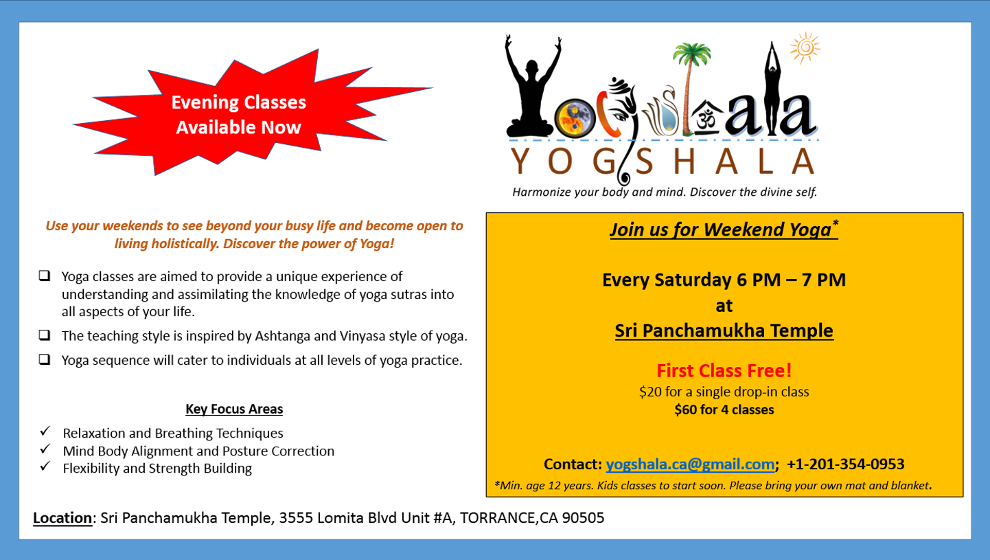 Yoga Class Sri Panchamukha Hanuman Temple And Religious Academy